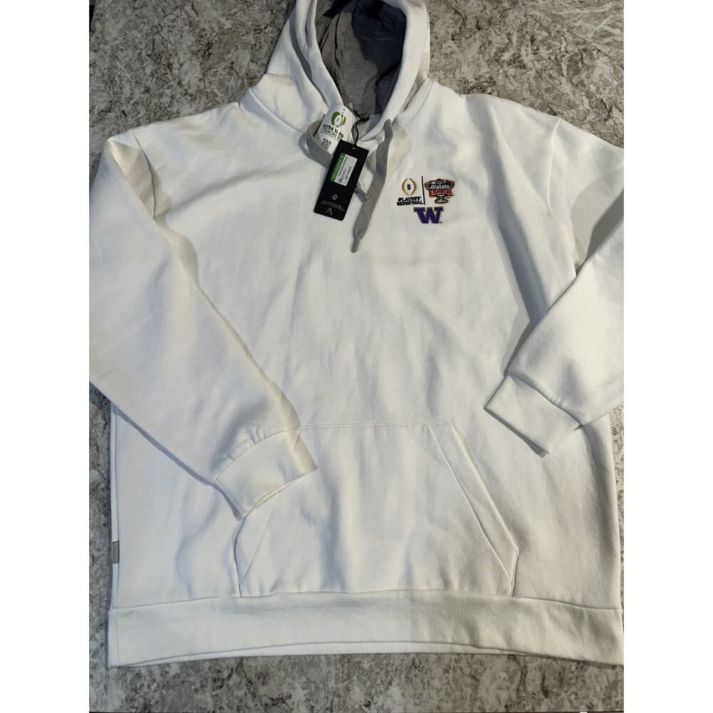 NWT Women’s Antigua Washington Huskies Hoodie White 2XL XXL Sugar Bowl Sweatshir